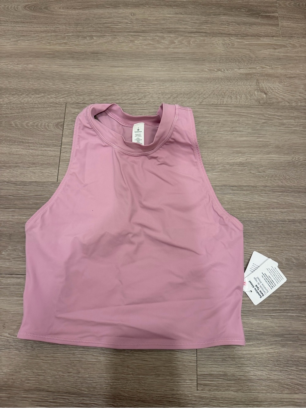 lululemon Women's Pink Cropped Swim Tank Top